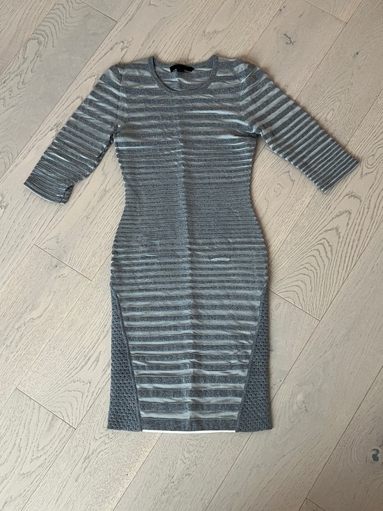 Alexander Wang Dresses & Skirts - Alexander Wang Gray Striped Knit Midi Dress
